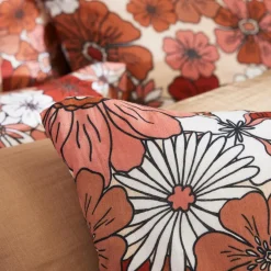 Taie d'oreiller carrée gaze de coton (60 x 60 cm) Gaïa azalée Terracotta