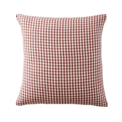 Taie d'oreiller carrée gaze de coton (80 x 80 cm) Gaïa Vichy Terracotta