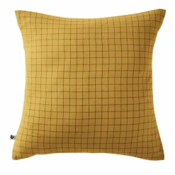 Taie d'oreiller carrée gaze de coton (60 x 60 cm) Gaïa Mix Jaune safran