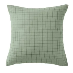 Taie d'oreiller carrée gaze de coton (60 x 60 cm) Gaïa Mix Vert eucalyptus