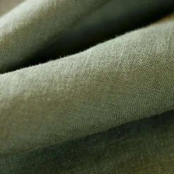 Taie d'oreiller carrée lin lavé (60 x 60 cm) Louise Vert romarin