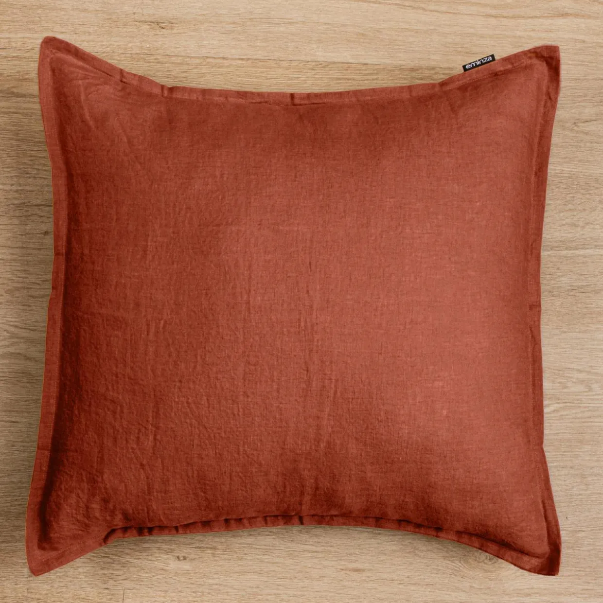 Taie d'oreiller carrée lin lavé (80 x 80 cm) Louise Terracotta