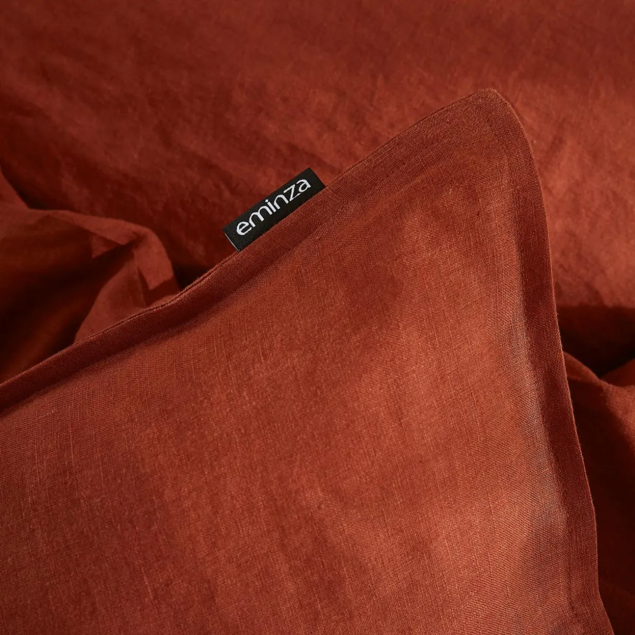 Taie d'oreiller carrée lin lavé (80 x 80 cm) Louise Terracotta