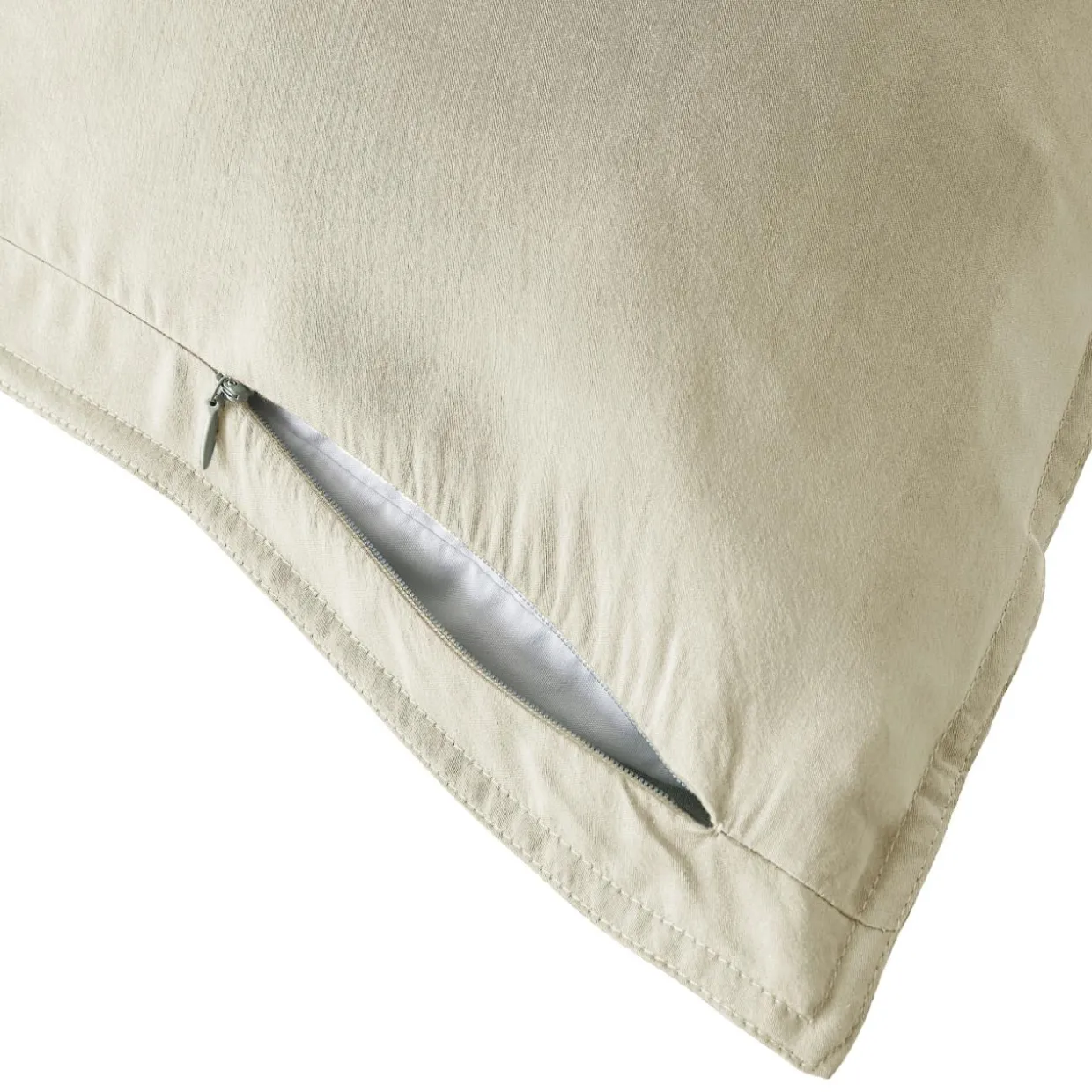 Taie d'oreiller carrée lyocell Tencel™ lavé (80 x 80 cm) Olivia Beige pampa