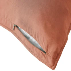 Taie d'oreiller carrée lyocell Tencel™ lavé (63 x 63 cm) Olivia Terracotta