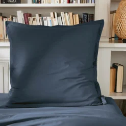Taie d'oreiller carrée percale de coton (65 x 65 cm) Cali Bleu marine