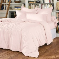 Taie d'oreiller carrée percale de coton (80 x 80 cm) Cali Rose poudré