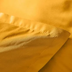Taie d'oreiller carrée percale de coton (80 x 80 cm) Cali Jaune moutarde