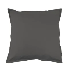 Taie d'oreiller carrée percale de coton (65 x 65 cm) Cali Gris anthracite