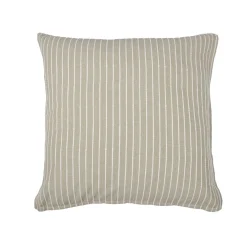 Taie d'oreiller carrée réversible coton texturé et percale (60 x 60 cm) Alice Ecru