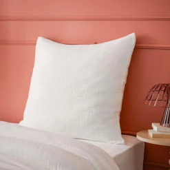 Taie d'oreiller quadruple gaze de coton (50 x 80 cm) Victoria x Gaïa Blanc chantilly