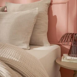 Taie d'oreiller quadruple gaze de coton (60 x 60 cm) Victoria x Gaïa Ficelle