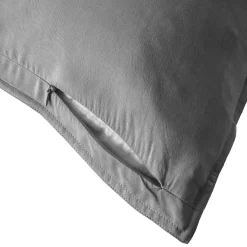 Taie d'oreiller rectangulaire lyocell Tencel™ lavé (50 x 80 cm) Olivia Gris granit