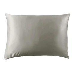 Taie d'oreiller rectangulaire soie de mûrier (50 x 80 cm) Mizuki Gris clair