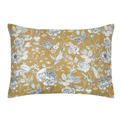 Taie d'oreiller rectangulaire percale de coton (50 x 70 cm) Jacinthe Jaune moutarde