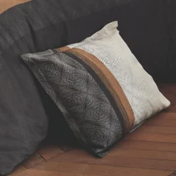 Taie d'oreiller rectangulaire satin de coton (50 x 70 cm) Tiago Noire