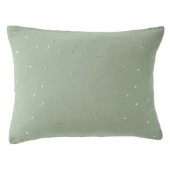 Taie d'oreiller rectangulaire gaze de coton (50 x 70 cm) Gaïa Chic Vert eucalyptus