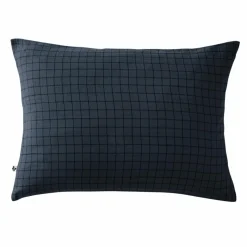 Taie d'oreiller rectangulaire gaze de coton (50 x 70 cm) Gaïa Mix Bleu nuit