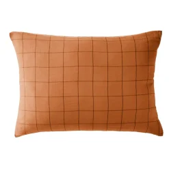 Taie d'oreiller rectangulaire gaze de coton (50 x 70 cm) Gaïa Match Abricot