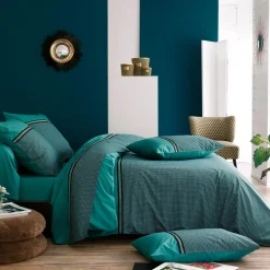 Taie d'oreiller rectangulaire percale de coton (50 x 70 cm) Gustav Vert émeraude