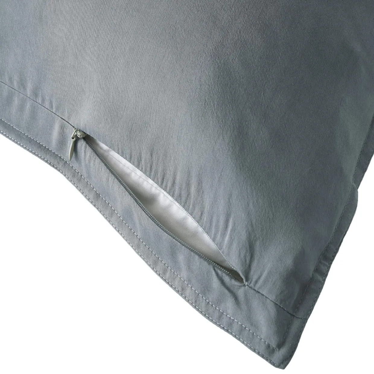 Taie d'oreiller rectangulaire lyocell Tencel™ lavé (50 x 80 cm) Olivia Bleu stone