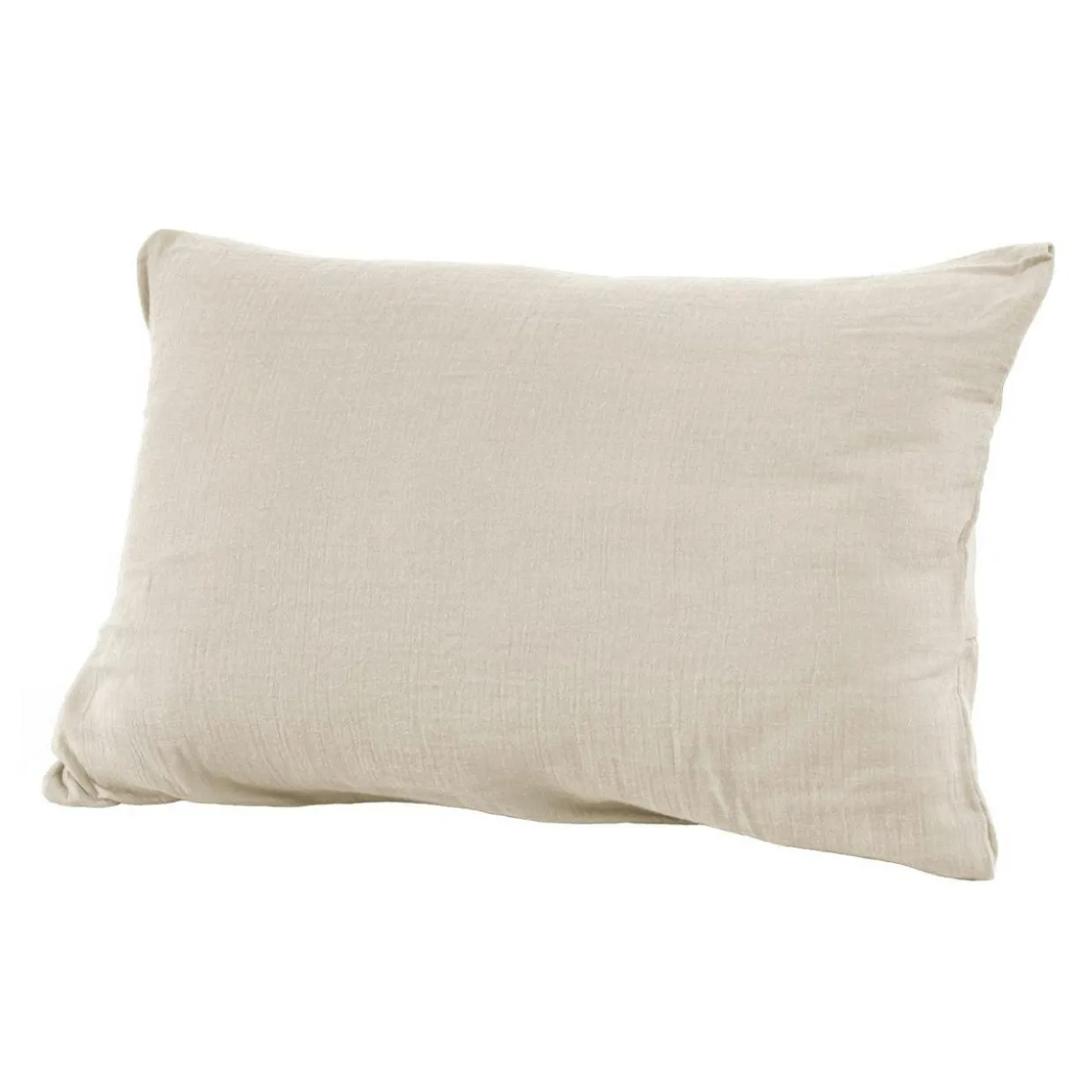 Taie d'oreiller rectangulaire gaze de coton (50 x 80 cm) Gaïa Beige pampa