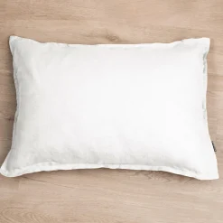 Taie d'oreiller rectangulaire lin lavé (50 x 80 cm) Louise Blanche