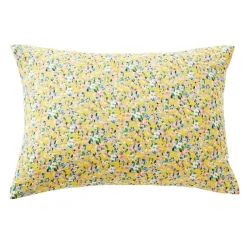 Taie d'oreiller rectangulaire gaze de coton (50 x 70 cm) Abigaël Jaune