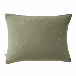 Taie d'oreiller rectangulaire gaze de coton (50 x 70 cm) Gaïa Chic Vert romarin