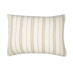 Taie d'oreiller rectangulaire réversible coton texturé et percale (50 x 70 cm) Alice Ficelle