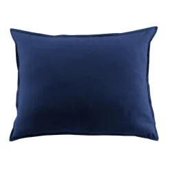 Taie d'oreiller rectangulaire flanelle de coton (50 x 80 cm) Nina Bleu nuit
