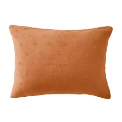Taie d'oreiller rectangulaire gaze de coton (50 x 70 cm) Gaïa Boho Abricot