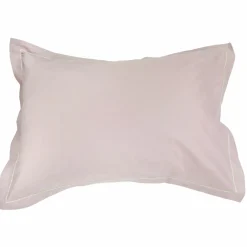 Taie d'oreiller rectangulaire coton Félicie Rose clair ruban