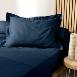 Taie d'oreiller rectangulaire coton bio (50 x 70 cm) Biolina Bleu nuit