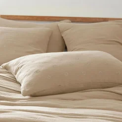 Taie d'oreiller rectangulaire gaze de coton (50 x 70 cm) Gaïa Boho Ficelle