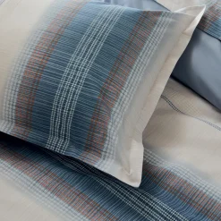 Taie d'oreiller rectangulaire percale de coton (50 x 70 cm) Esteban Bleue