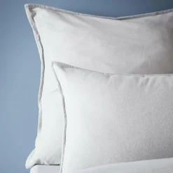 Taie d'oreiller rectangulaire flanelle de coton (50 x 70 cm) Théa Gris clair