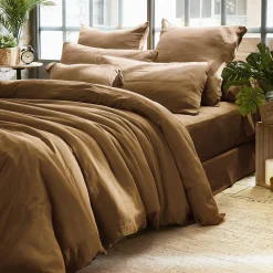 Taie d'oreiller rectangulaire gaze de coton (50 x 70 cm) Gaïa Camel