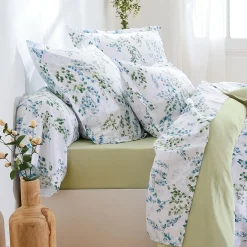 Taie d'oreiller rectangulaire satin de coton (50 x 70 cm) Angèle Vert tilleul