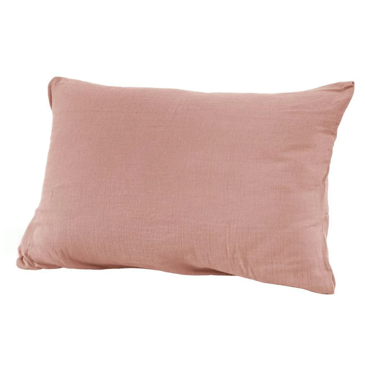 Taie d'oreiller rectangulaire gaze de coton (50 x 70 cm) Gaïa Rose pêche