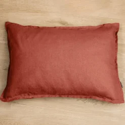 Taie d'oreiller rectangulaire lin lavé (50 x 80 cm) Louise Terracotta