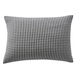 Taie d'oreiller Rectangulaire gaze de coton (50 x 80 cm) Gaïa Vichy Noir