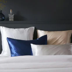 Taie d'oreiller rectangulaire soie de mûrier (50 x 70 cm) Mizuki Gris clair