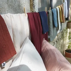 Taie d'oreiller rectangulaire gaze de coton (50 x 70 cm) Gaïa Boho Vert tilleul