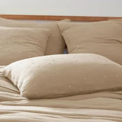 Taie d'oreiller rectangulaire gaze de coton (50 x 70 cm) Gaïa Chic Ficelle