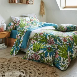 Taie d'oreiller rectangulaire coton (50 x 70 cm) Sumatra Paon Multicolore