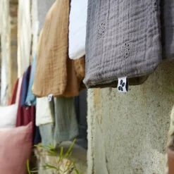 Taie d'oreiller rectangulaire gaze de coton (50 x 70 cm) Gaïa Boho Jaune safran