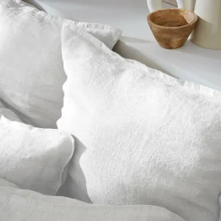 Taie d'oreiller rectangulaire lin lavé (50 x 70 cm) Louise Blanche