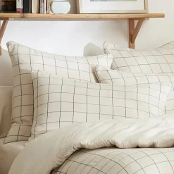 Taie d'oreiller rectangulaire gaze de coton (50 x 70 cm) Gaïa Match Beige pampa