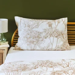 Taie d'oreiller rectangulaire coton (50 x 70 cm) Lara Marron